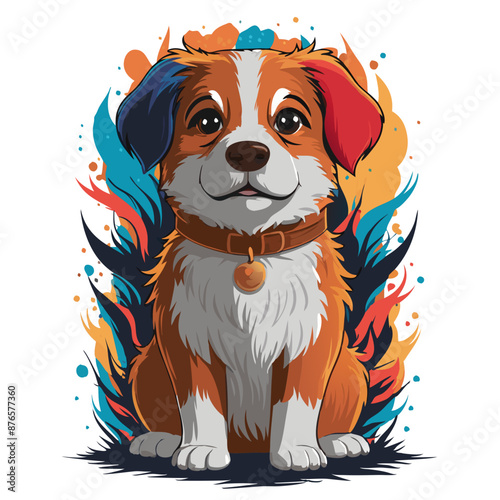 dog cute color generative IA
