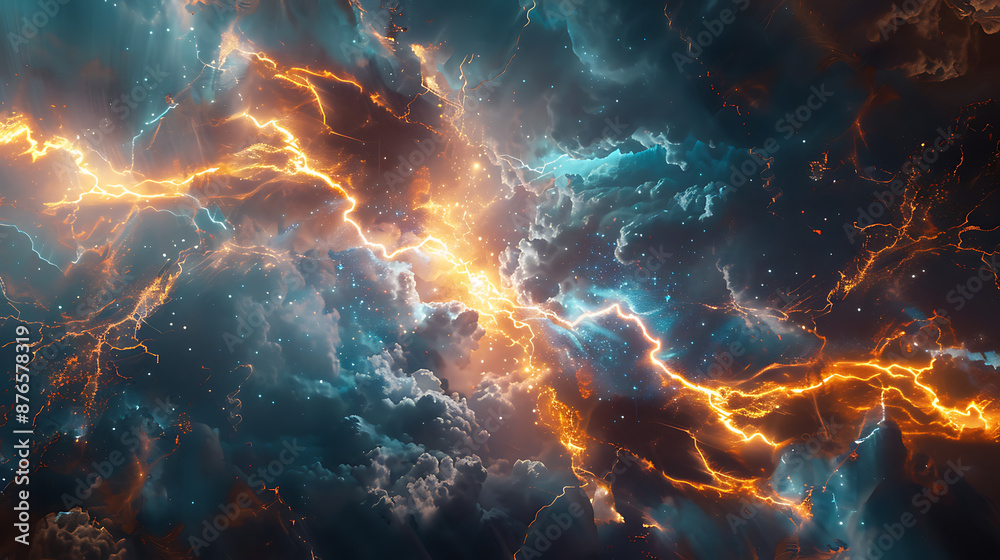 Explosive Electric Storm in a Cosmic Nebula Explosive Electric Storm in a Cosmic Nebula