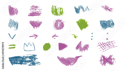 Doodles with the texture of wax chalk.