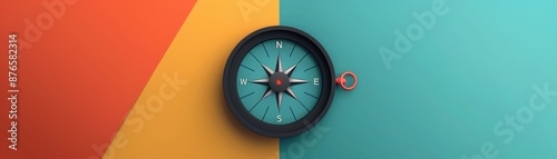 Free Download Modern minimalist bike wheel on a vibrant two-tone orange and teal background, representing a blend of style and simplicity. - GFXLoad