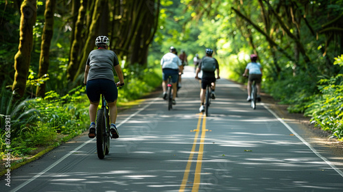 Wallpaper Mural 並木道をサイクリングする人 Torontodigital.ca