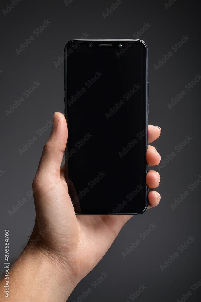 Close-up of a person's hand holding a smartphone Close-up of a person's hand holding a smartphone