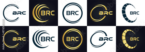 BRC logo. B R C design. White BRC letter. BRC, B R C letter logo design. B R C letter logo design in GOLD, GOLDEN LOGO, THREE, style. letter logo set in one artboard. B R C letter logo vector design.