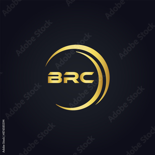 BRC logo. B R C design. White BRC letter. BRC, B R C letter logo design. B R C letter logo design in GOLD, GOLDEN LOGO, THREE, style. letter logo set in one artboard. B R C letter logo vector design.