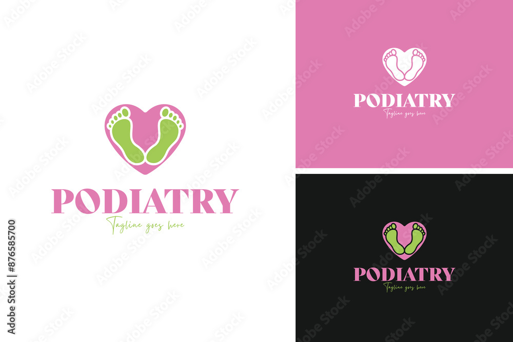 Foot with a heart shape incorporated into the arch logo design, representing care and compassion for foot health. Vector illustration template idea. Foot with a heart shape incorporated into the arch logo design, representing care and compassion for foot health. Vector illustration template idea.