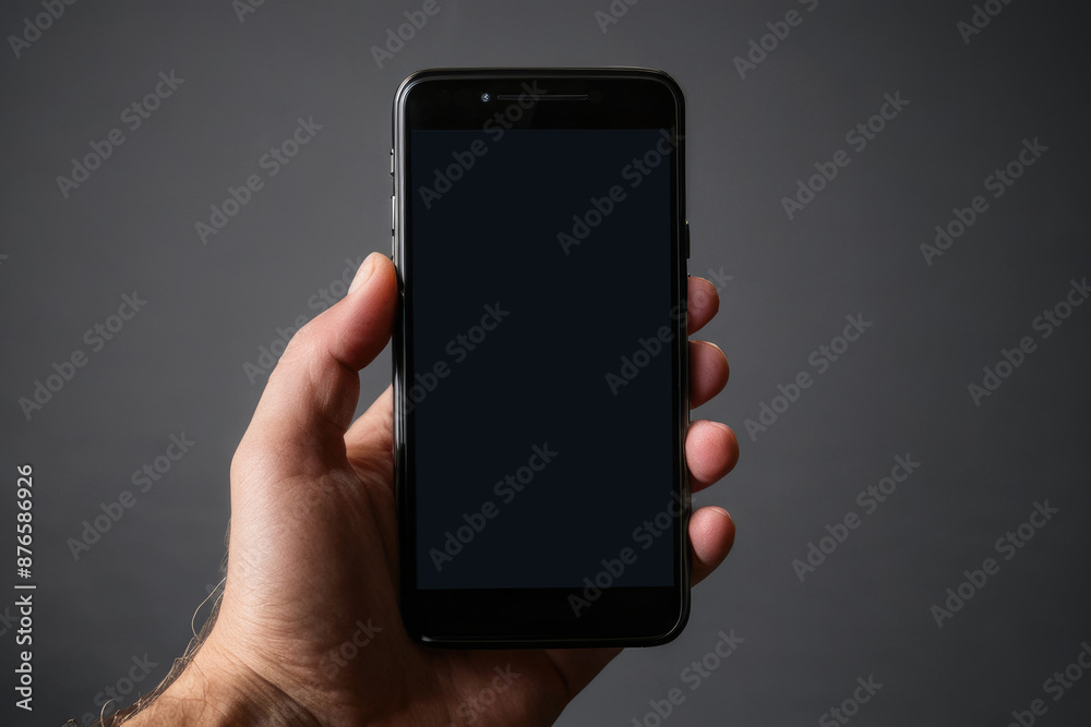 Close-up of a person's hand holding a smartphone Close-up of a person's hand holding a smartphone
