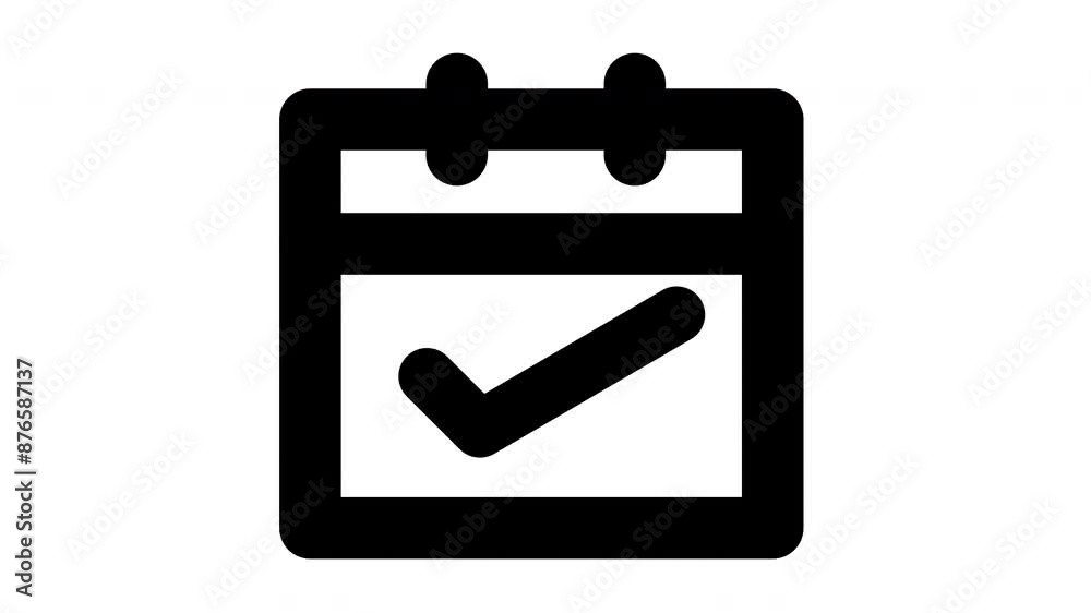 Animated Calendar Icon in Line Style with Alpha Channel. Perfect for Project and Presentations Animated Calendar Icon in Line Style with Alpha Channel. Perfect for Project and Presentations