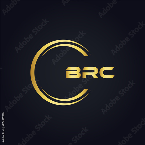 BRC logo. B R C design. White BRC letter. BRC, B R C letter logo design. B R C letter logo design in GOLD, GOLDEN LOGO, THREE, style. letter logo set in one artboard. B R C letter logo vector design.