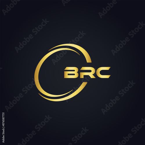 BRC logo. B R C design. White BRC letter. BRC, B R C letter logo design. B R C letter logo design in GOLD, GOLDEN LOGO, THREE, style. letter logo set in one artboard. B R C letter logo vector design.