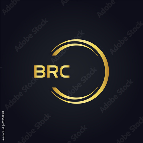 BRC logo. B R C design. White BRC letter. BRC, B R C letter logo design. B R C letter logo design in GOLD, GOLDEN LOGO, THREE, style. letter logo set in one artboard. B R C letter logo vector design.