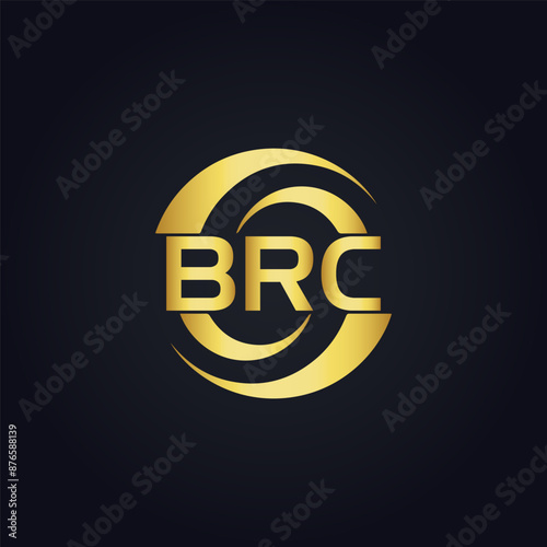 BRC logo. B R C design. White BRC letter. BRC, B R C letter logo design. B R C letter logo design in GOLD, GOLDEN LOGO, THREE, style. letter logo set in one artboard. B R C letter logo vector design.