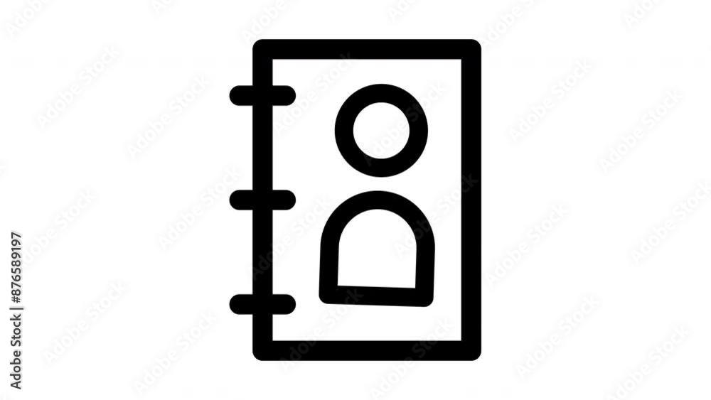 Animated Contact Icon in Line Style with Alpha Channel. Perfect for Project and Presentations Animated Contact Icon in Line Style with Alpha Channel. Perfect for Project and Presentations