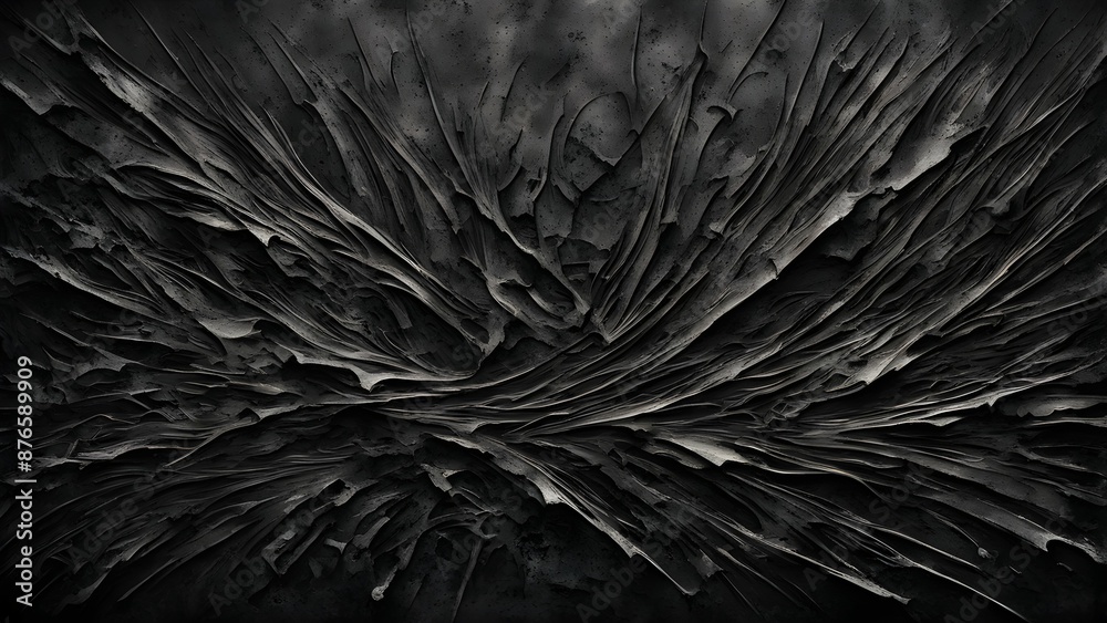 Obraz premium Dark, menacing, and mysterious, this abstract image resembles a stormy sky or a rough, rocky surface.
