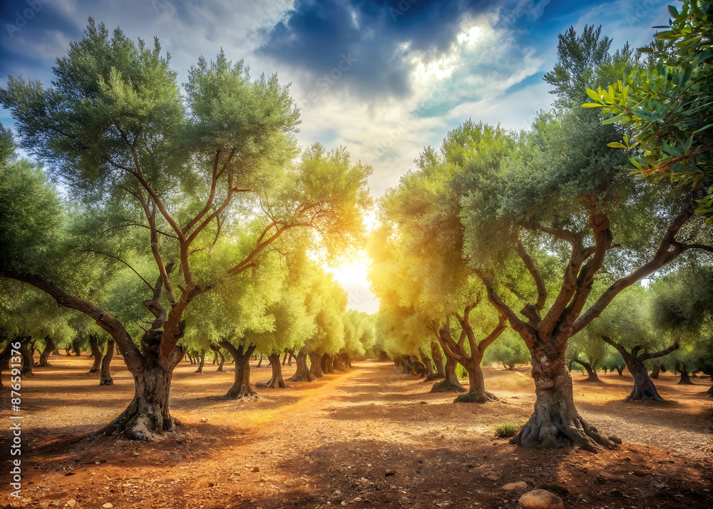 Olive Grove on the island of Greece. plantation of olive trees. Olive Grove on the island of Greece. plantation of olive trees.