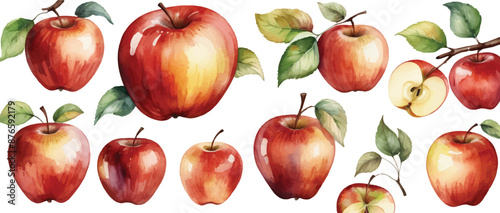apple pattern background watercolor style2