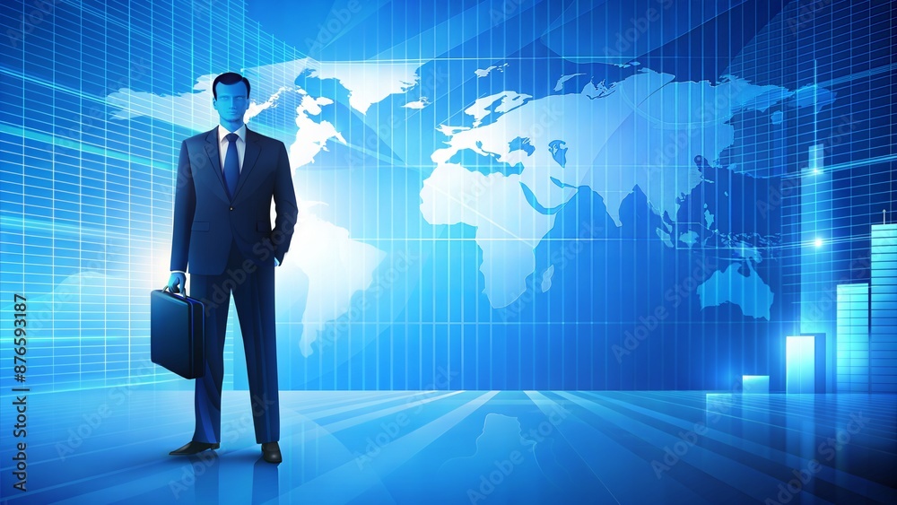 businessman in global business concept with world map businessman in global business concept with world map