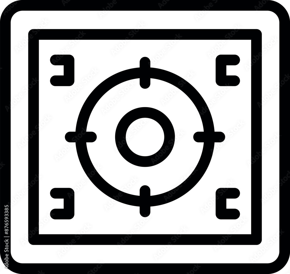Safe door with a crosshair scanner system is providing advanced security for a bank Safe door with a crosshair scanner system is providing advanced security for a bank