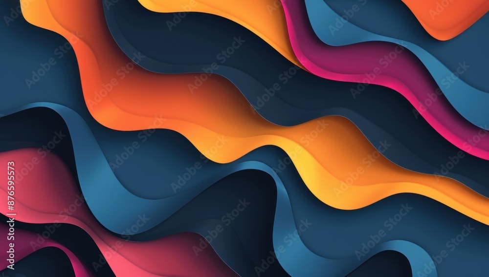 Abstract Wavy Papercut Design Abstract Wavy Papercut Design