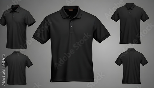 black polo shirt mockup with both front and back 1