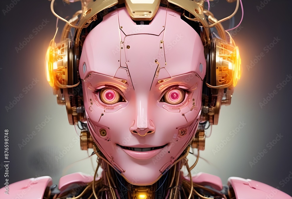 Highly Detailed and Expressive AI Robot with Intricate Wiring and Realistic Features Highly Detailed and Expressive AI Robot with Intricate Wiring and Realistic Features