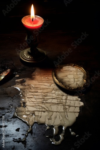 Burning candle and a love letter