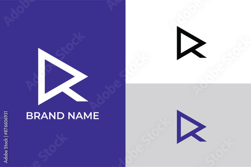 initial letter R triangle arrow iconic modern business logo, letter R forward arrow construction company iconic logo, letter R  Architecture logo design, abstract construction company