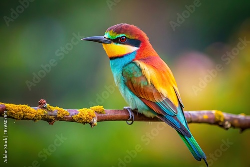 A small colorful bird rests on a branch , small, bird © Sompong