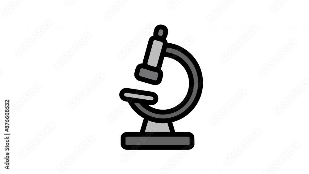 Animated Microscope Icon in Filled Line Style with Alpha Channel. Perfect for Project and Presentations Animated Microscope Icon in Filled Line Style with Alpha Channel. Perfect for Project and Presentations