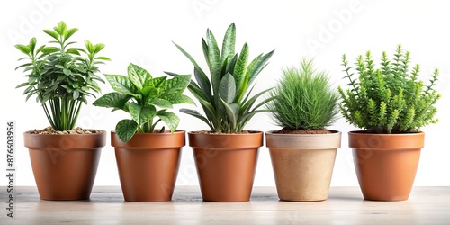 there are five different types of plants in the same pot, different, there, five