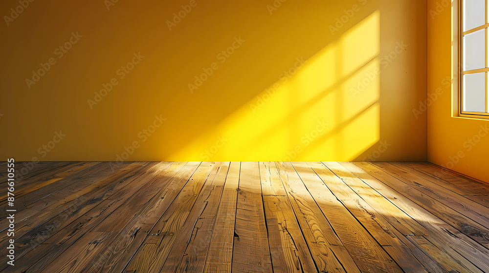 Empty room with yellow wall Empty room with yellow wall