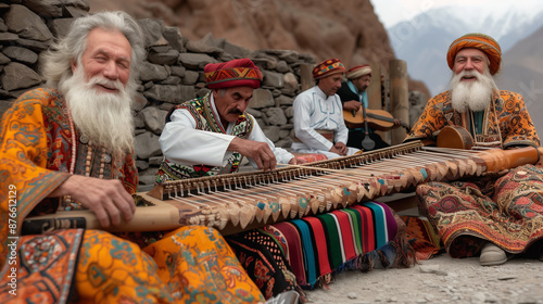 Imagine standing in a vibrant, celebratory gathering, where the melodies of Shashmaqam Music fill the air photo