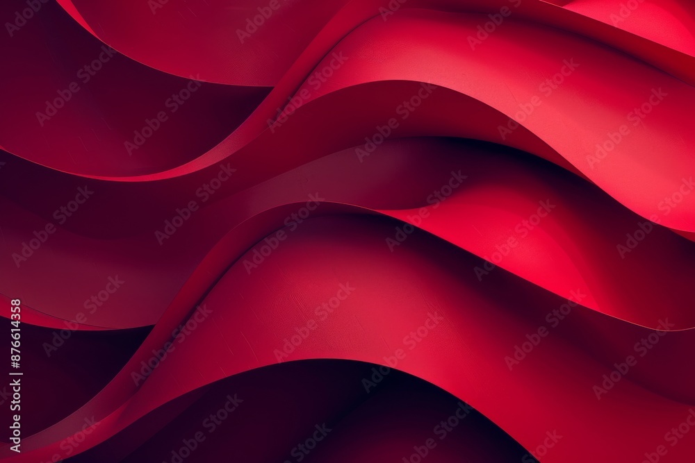 Fototapeta premium Red abstract flowing shapes 