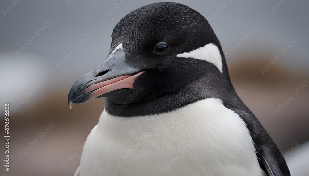 Naklejka premium closeup of a adelie penguin