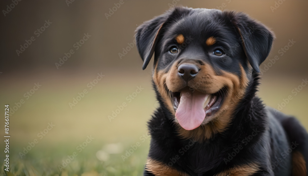 closeup of a rottweiler puppy smiling closeup of a rottweiler puppy smiling