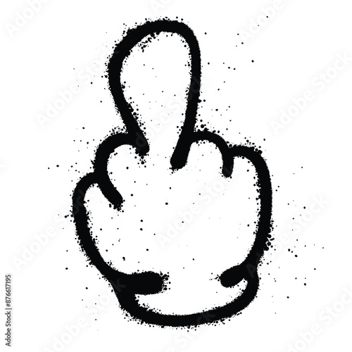 Graffiti spray hand sign isolated on white background