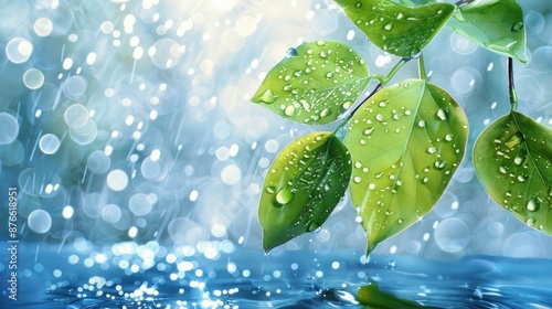 Raindrops on Leaves