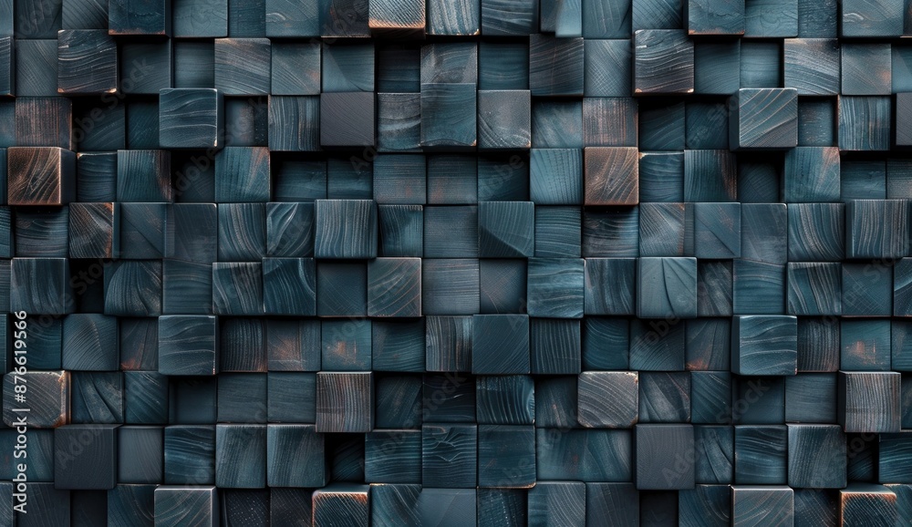 Abstract Dark Wood Block Pattern