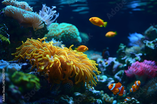 Wallpaper Mural A coral reef with vibrant marine life Torontodigital.ca