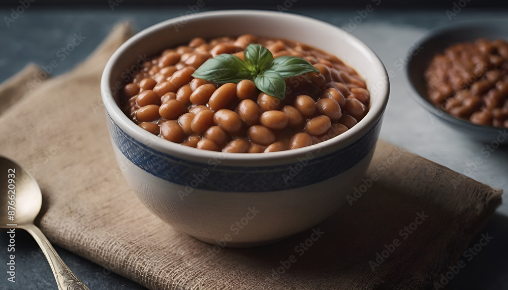 bowl of baked beans bowl of baked beans