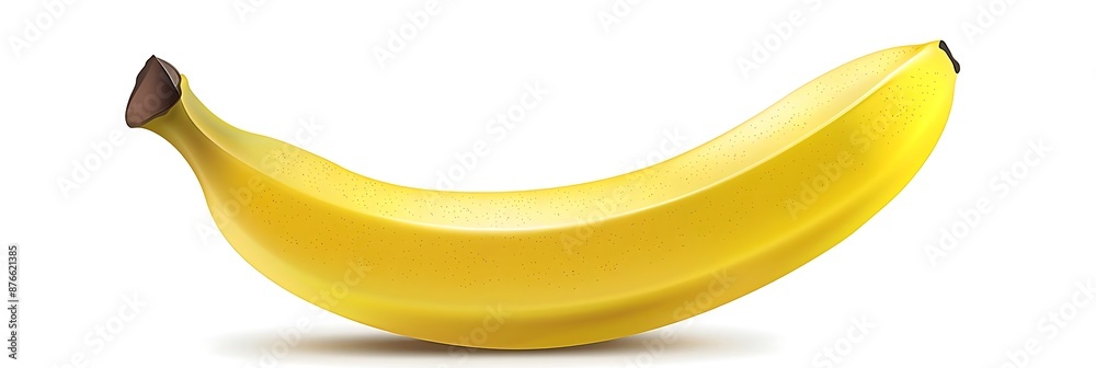 Single Banana Illustration on White Background Single Banana Illustration on White Background