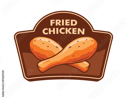 Fried chicken logo badge design