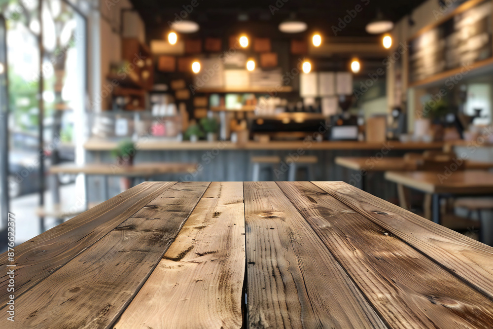 Rustic Wooden Table in Cozy Cafe Setting with Warm and Inviting Atmosphere Rustic Wooden Table in Cozy Cafe Setting with Warm and Inviting Atmosphere