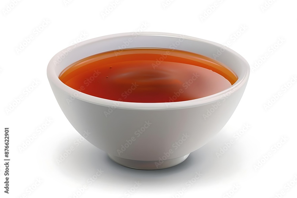 Realistic Illustration of a White Bowl with Honey Realistic Illustration of a White Bowl with Honey
