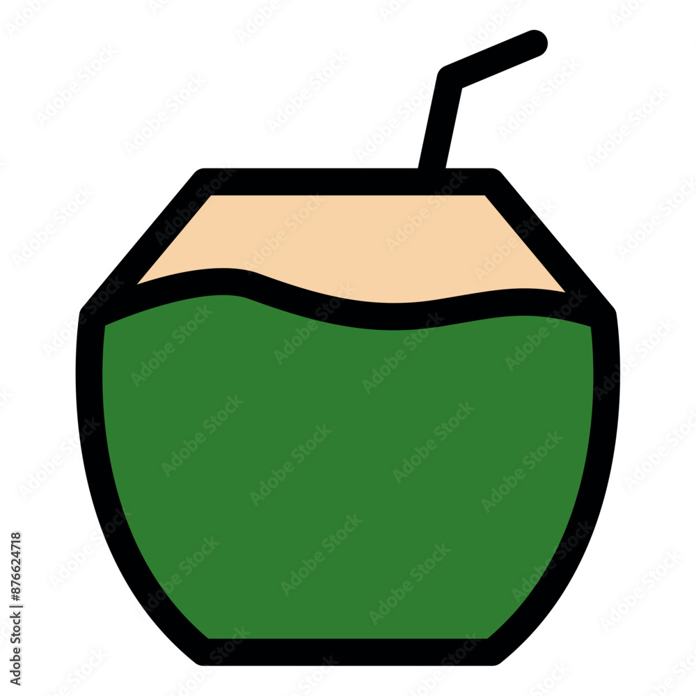 Obraz premium coconut drink icon 