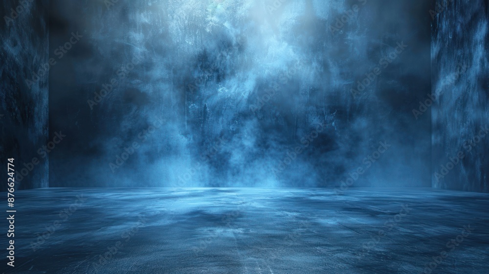 Blue Smoke and Concrete Room Background Blue Smoke and Concrete Room Background