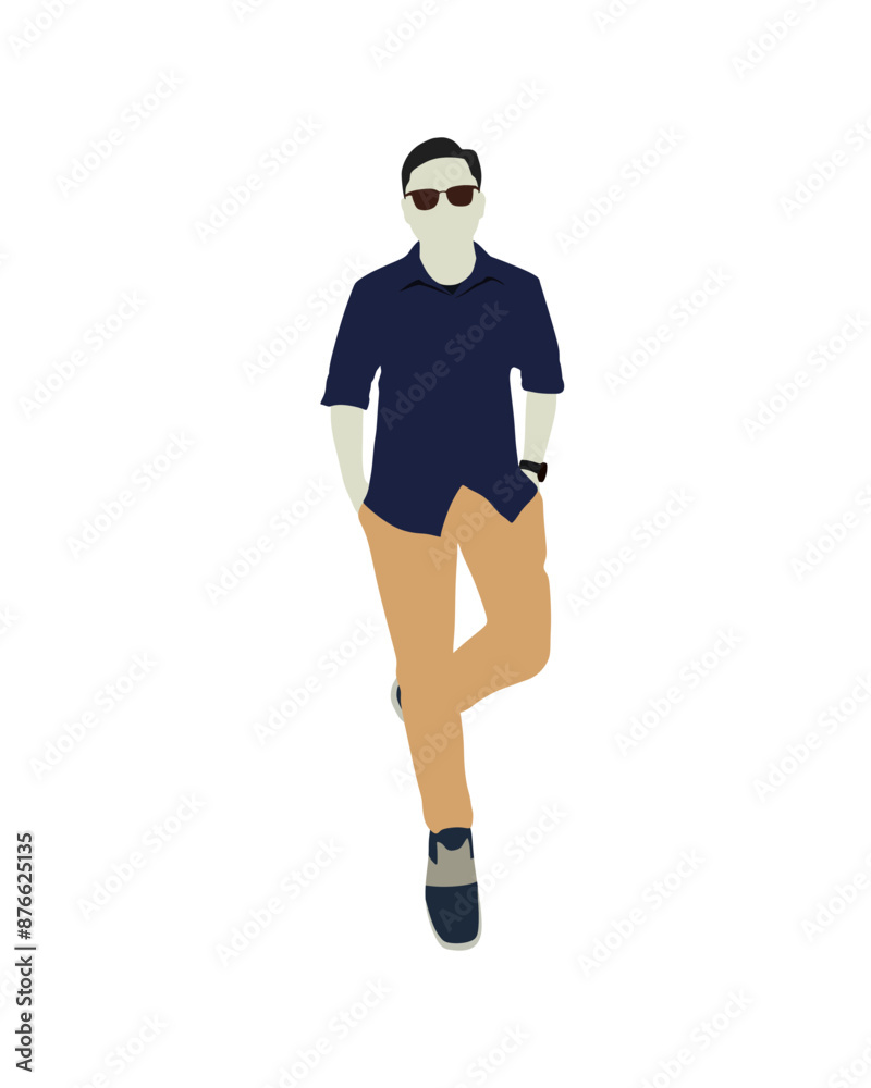 Flat vector people and illustration, man with casual outfit Flat vector people and illustration, man with casual outfit