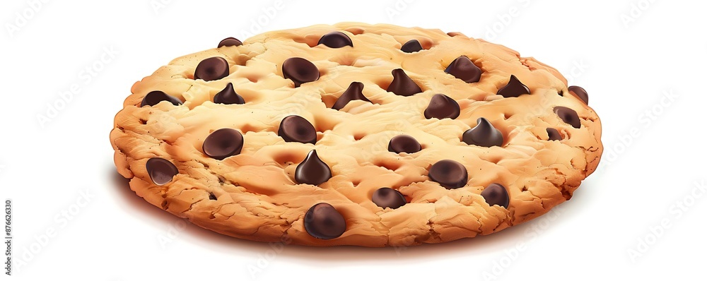 Chocolate Chip Cookie Illustration - Close-Up View of a Delicious and Chewy Cookie Chocolate Chip Cookie Illustration - Close-Up View of a Delicious and Chewy Cookie