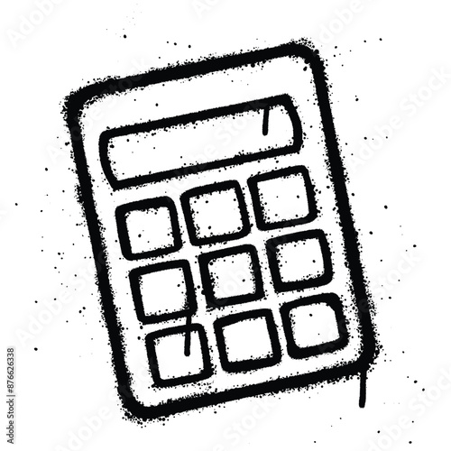 Graffiti spray Calculator isolated on white background