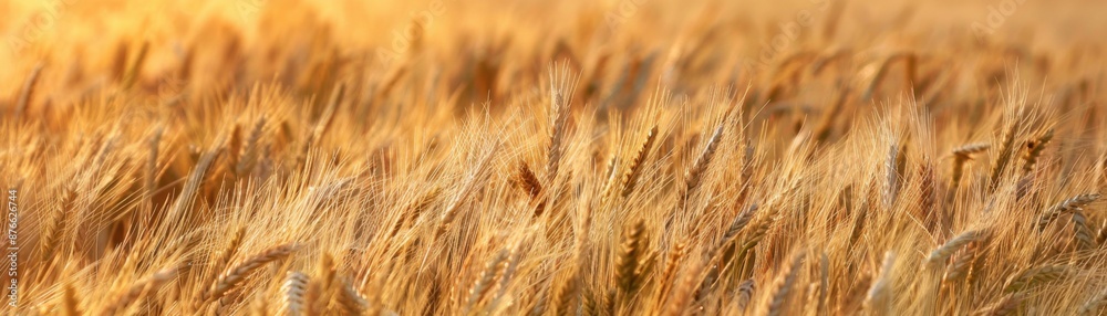 Serene Rural Tranquility: Golden Wheat Field Swaying in the Wind Serene Rural Tranquility: Golden Wheat Field Swaying in the Wind