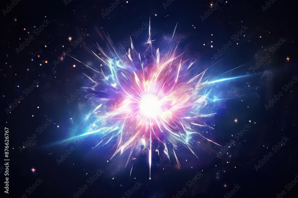 Naklejka premium an ai generated image, Sparkling colorful crystal spectrum flare background